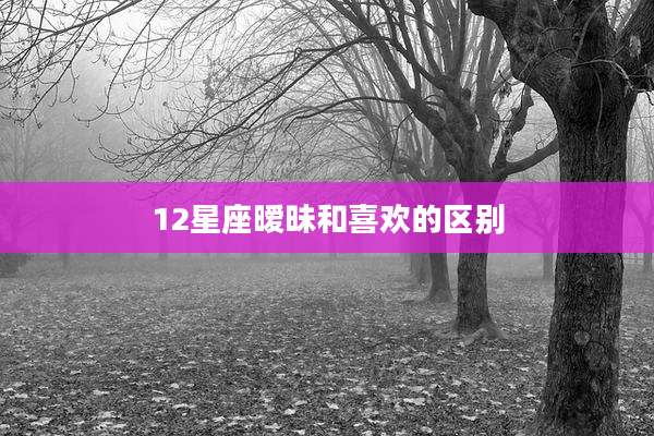 12星座暧昧和喜欢的区别