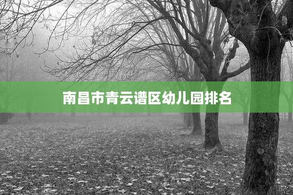 南昌市青云谱区幼儿园排名