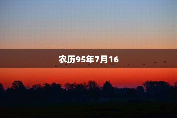 农历95年7月16