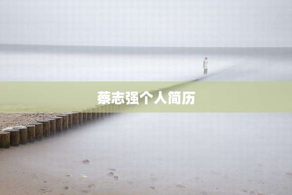 蔡志强个人简历