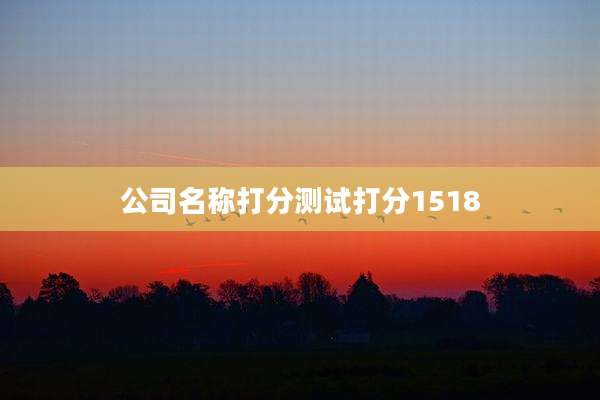 公司名称打分测试打分1518