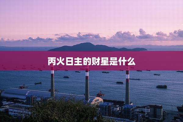 丙火日主的财星是什么