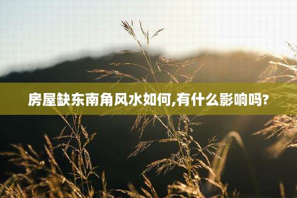 房屋缺东南角风水如何,有什么影响吗?