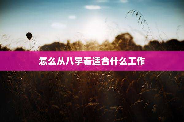 怎么从八字看适合什么工作