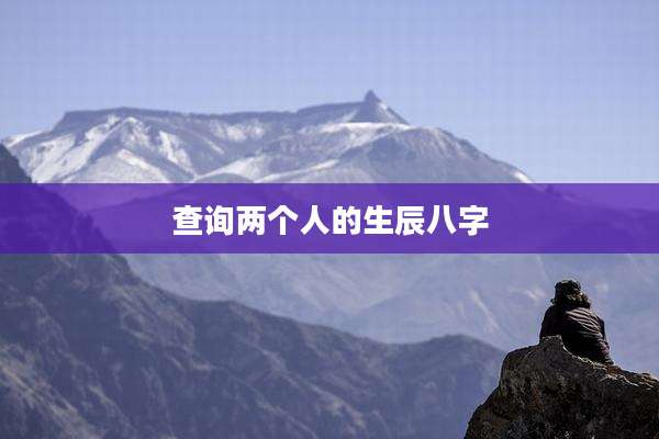查询两个人的生辰八字