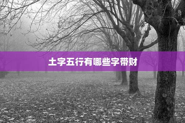 土字五行有哪些字带财