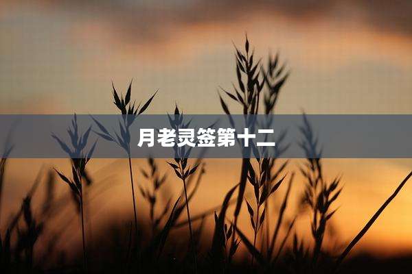 月老灵签第十二