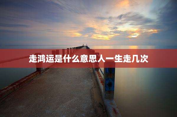 走鸿运是什么意思人一生走几次
