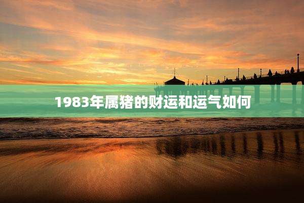 1983年属猪的财运和运气如何
