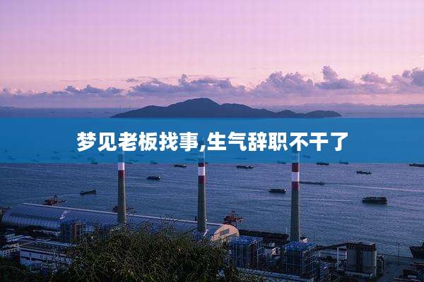 梦见老板找事,生气辞职不干了