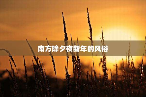 南方除夕夜新年的风俗