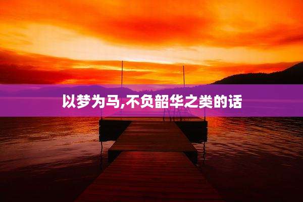 以梦为马,不负韶华之类的话