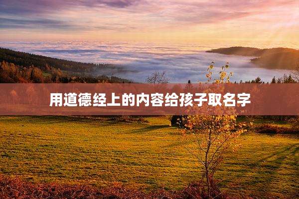 用道德经上的内容给孩子取名字