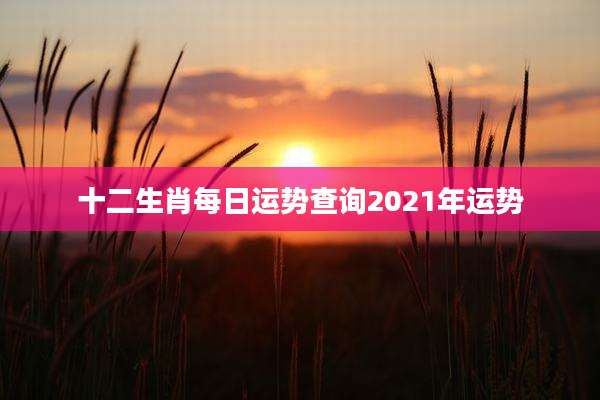 十二生肖每日运势查询2021年运势