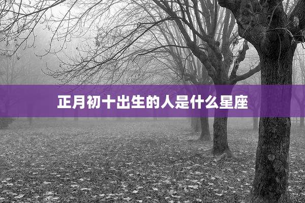 正月初十出生的人是什么星座