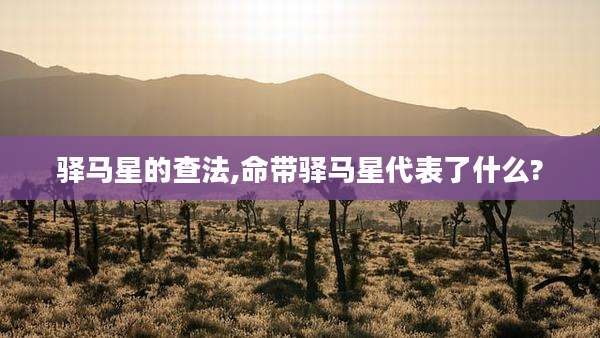 驿马星的查法,命带驿马星代表了什么?