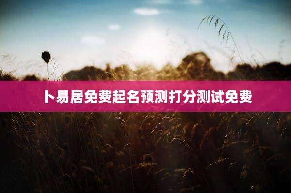 卜易居免费起名预测打分测试免费