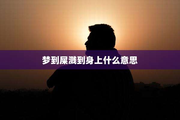 梦到屎溅到身上什么意思