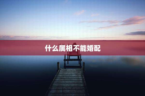 什么属相不能婚配