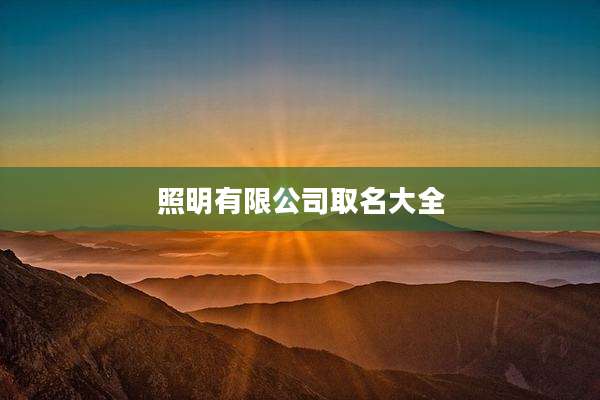 照明有限公司取名大全