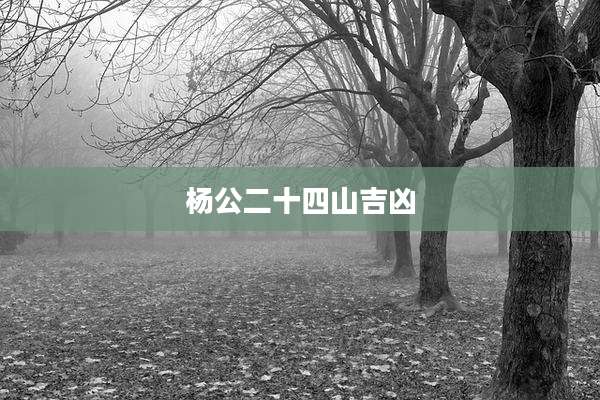 杨公二十四山吉凶