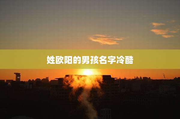 姓欧阳的男孩名字冷酷
