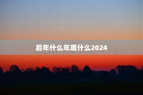 后年什么年属什么2024