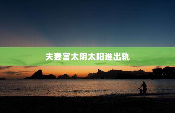 夫妻宫太阴太阳谁出轨