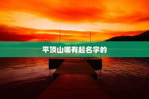 平顶山哪有起名字的