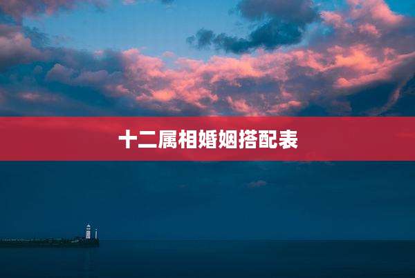 十二属相婚姻搭配表