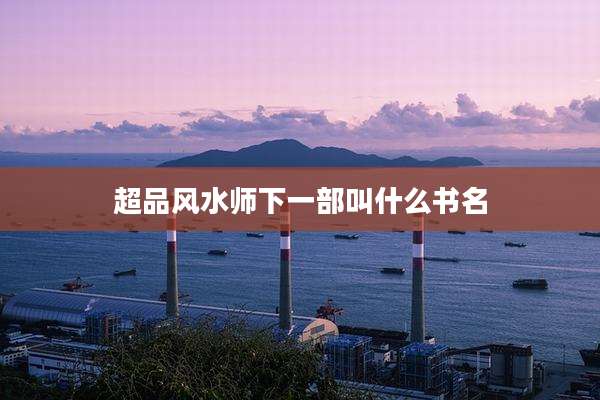 超品风水师下一部叫什么书名