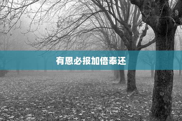 有恩必报加倍奉还
