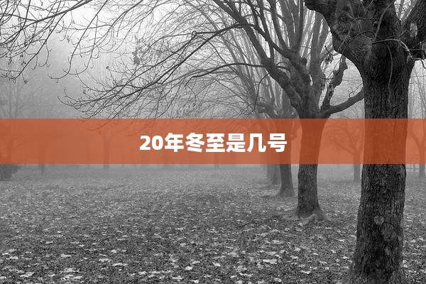 20年冬至是几号