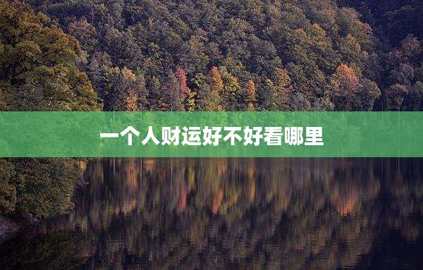 一个人财运好不好看哪里