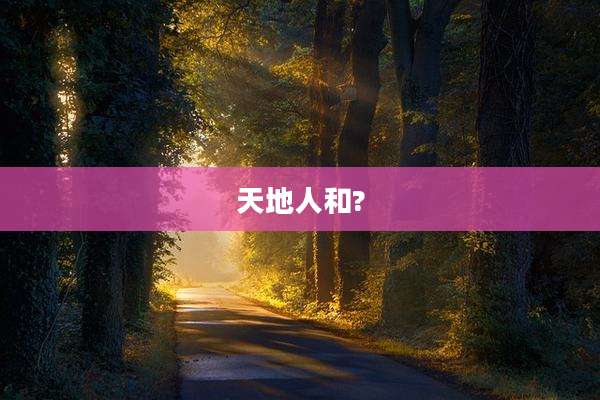 天地人和?
