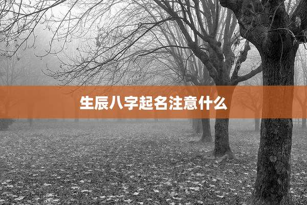 生辰八字起名注意什么