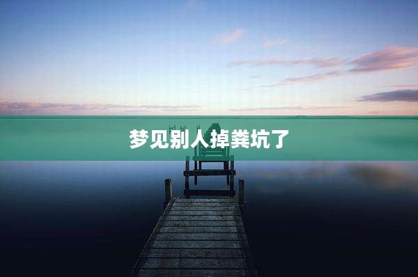 梦见别人掉粪坑了