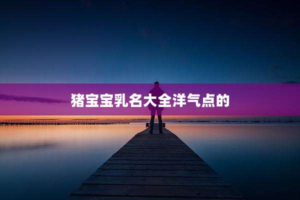 猪宝宝乳名大全洋气点的