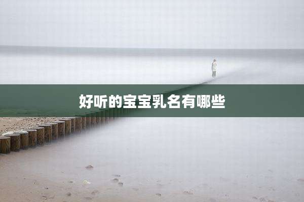 好听的宝宝乳名有哪些