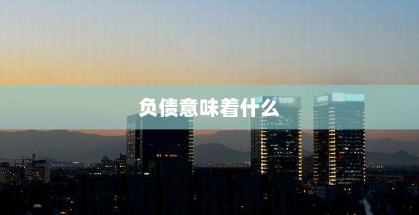 负债意味着什么