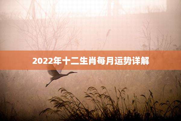 2022年十二生肖每月运势详解