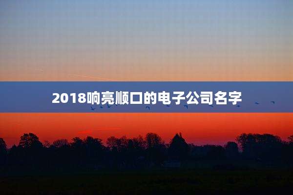 2018响亮顺口的电子公司名字