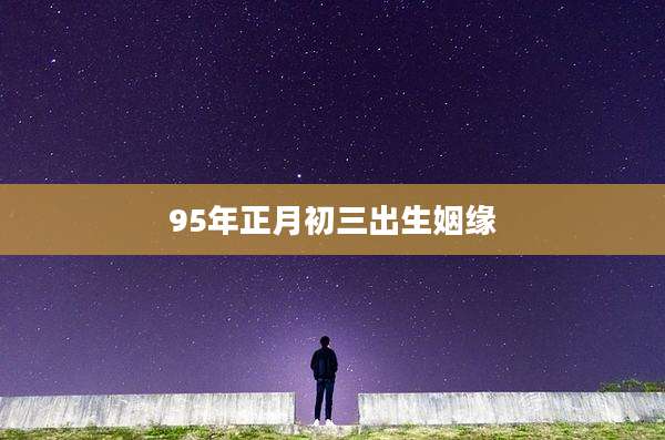 95年正月初三出生姻缘