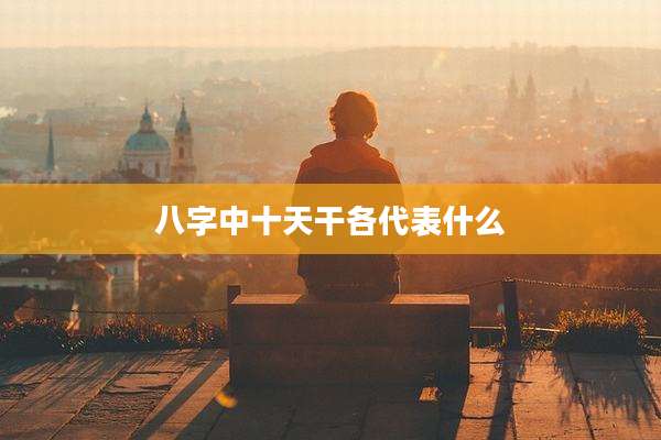 八字中十天干各代表什么