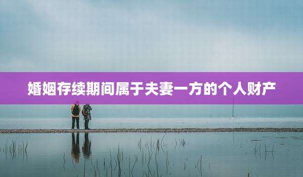 婚姻存续期间属于夫妻一方的个人财产