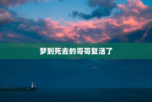 梦到死去的哥哥复活了