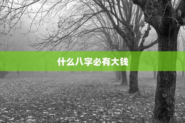 什么八字必有大钱