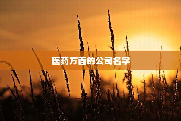 医药方面的公司名字