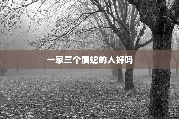 一家三个属蛇的人好吗