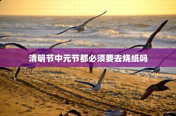 清明节中元节都必须要去烧纸吗